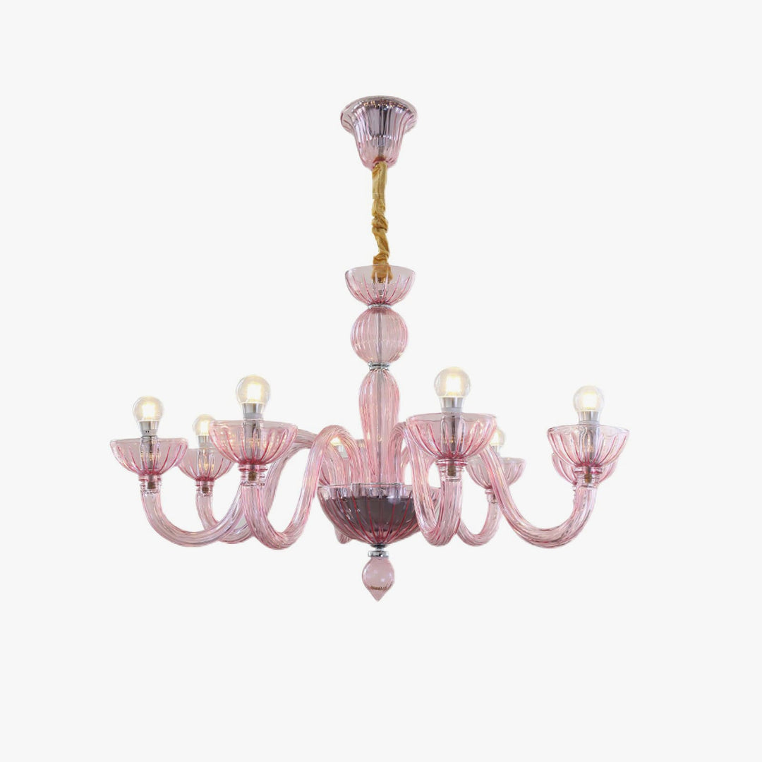 Celestia Candle Style Fluted Glass Chandelier – Vintage Charm