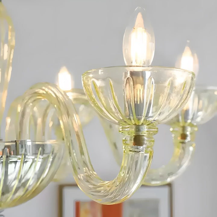Celestia Candle Style Fluted Glass Chandelier – Vintage Charm