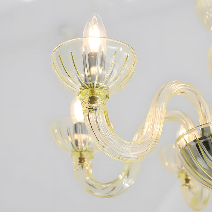 Celestia Candle Style Fluted Glass Chandelier – Vintage Charm