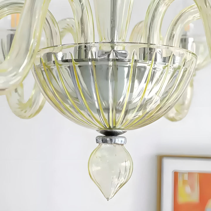Celestia Candle Style Fluted Glass Chandelier – Vintage Charm