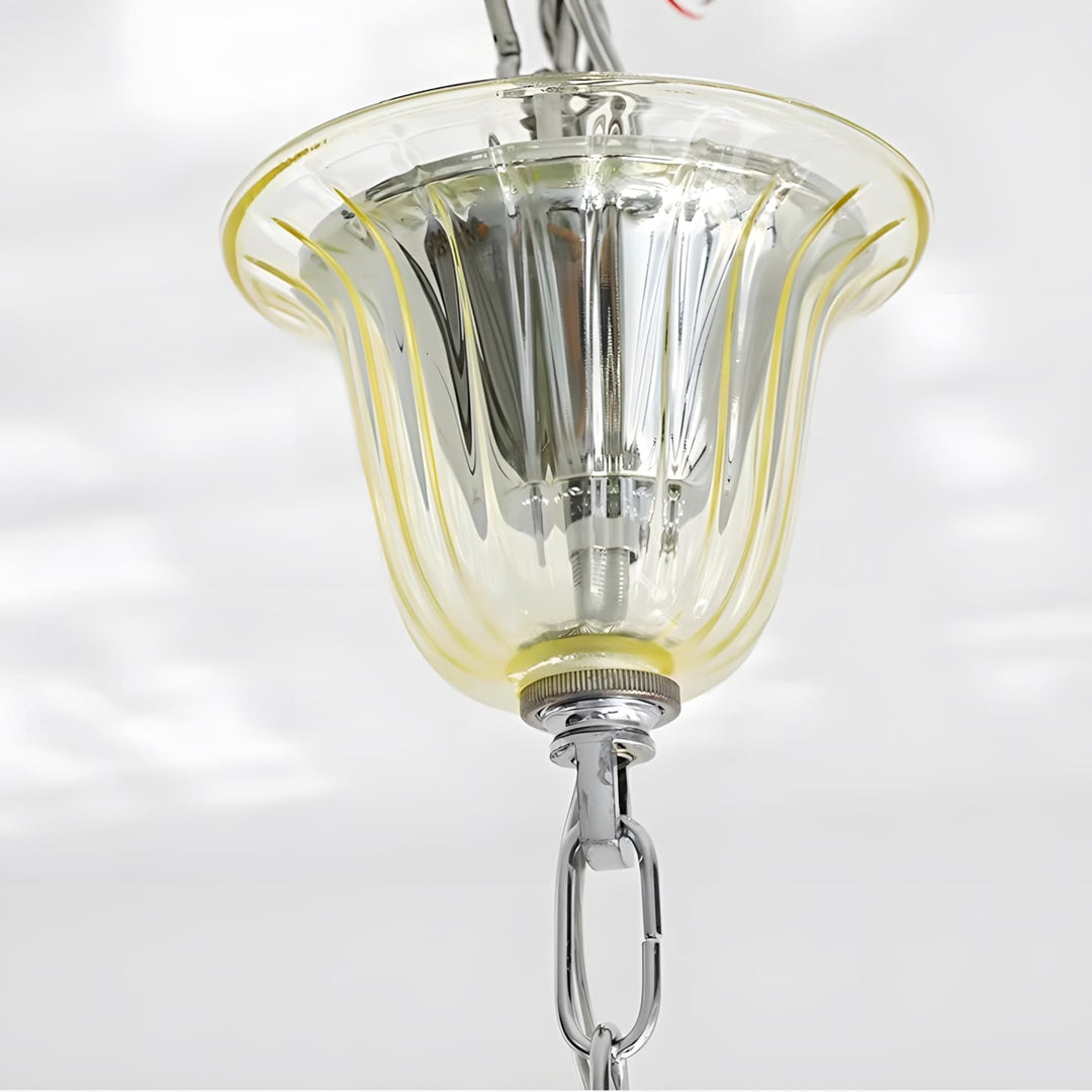 Celestia Candle Style Fluted Glass Chandelier – Vintage Charm