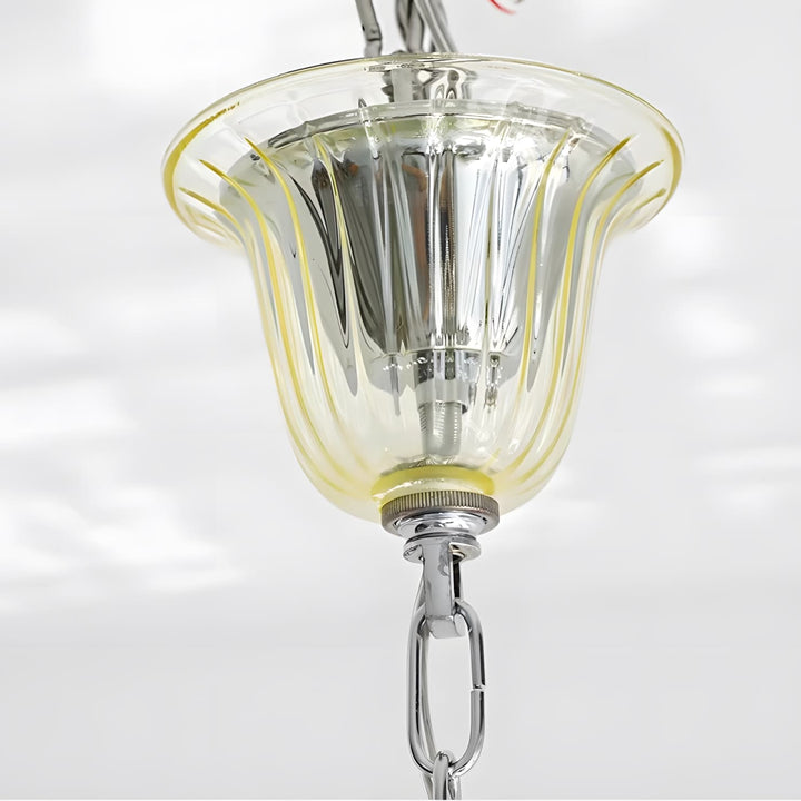 Celestia Candle Style Fluted Glass Chandelier – Vintage Charm