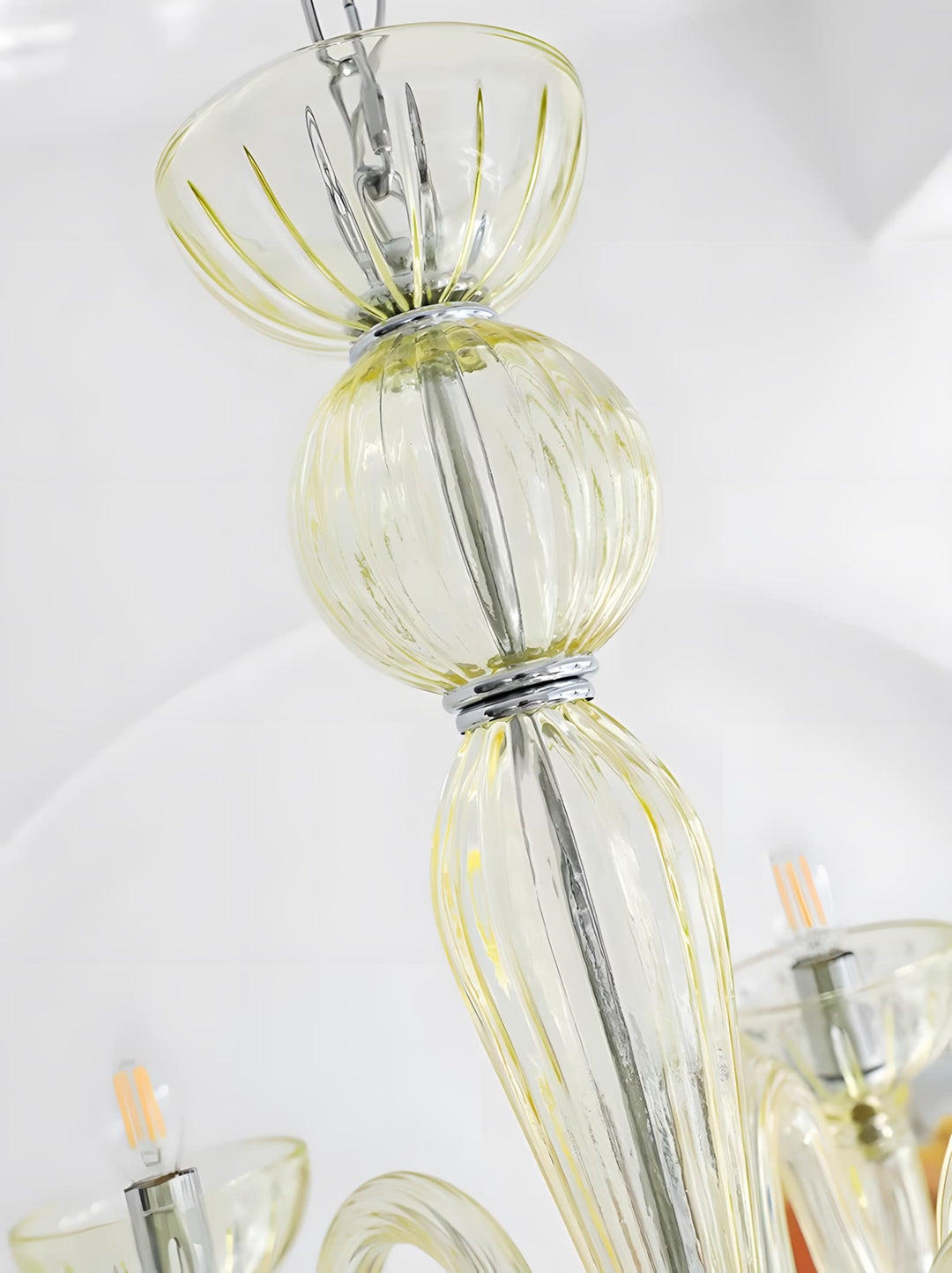Celestia Candle Style Fluted Glass Chandelier – Vintage Charm
