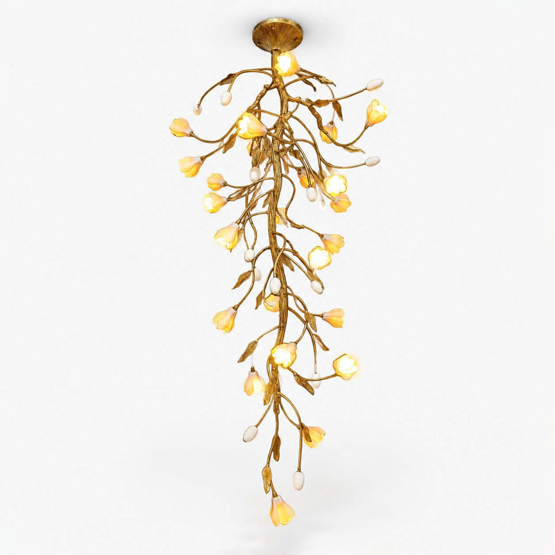 Celmori Chandelier | Gold Branches and Ceramic for Staircases