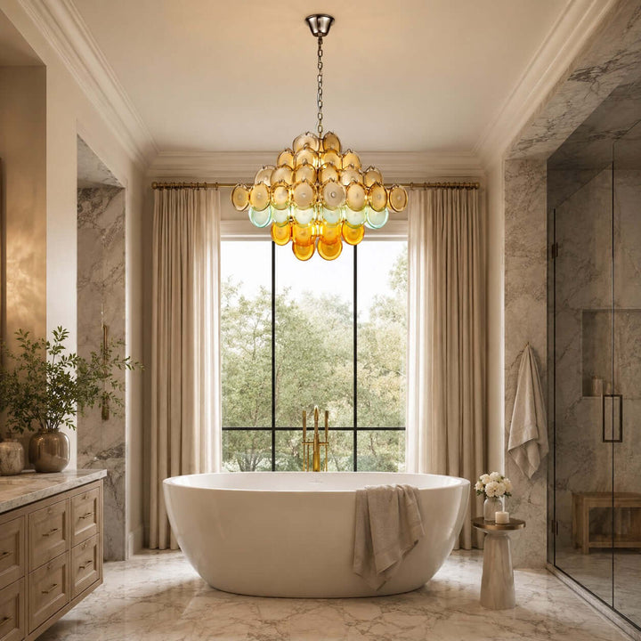Celora Chandelier with Artistic Glass for Modern Dining Rooms