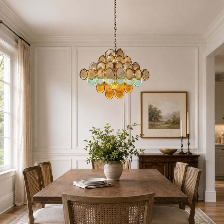 Celora Chandelier with Artistic Glass for Modern Dining Rooms