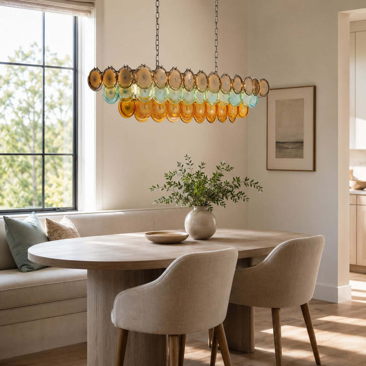 Celora Chandelier with Artistic Glass for Modern Dining Rooms