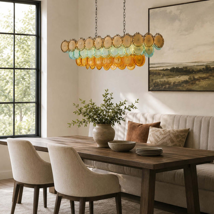 Celora Chandelier with Artistic Glass for Modern Dining Rooms
