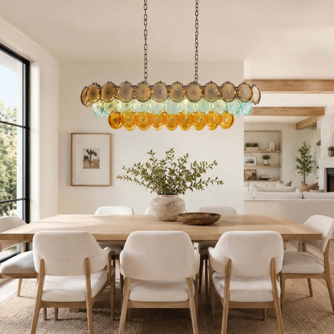 Celora Chandelier with Artistic Glass for Modern Dining Rooms