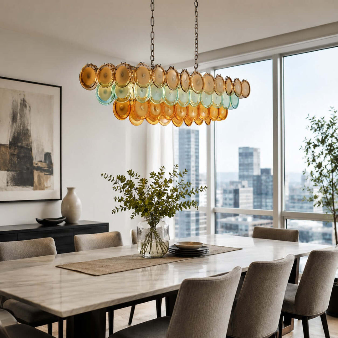 Celora Chandelier with Artistic Glass for Modern Dining Rooms