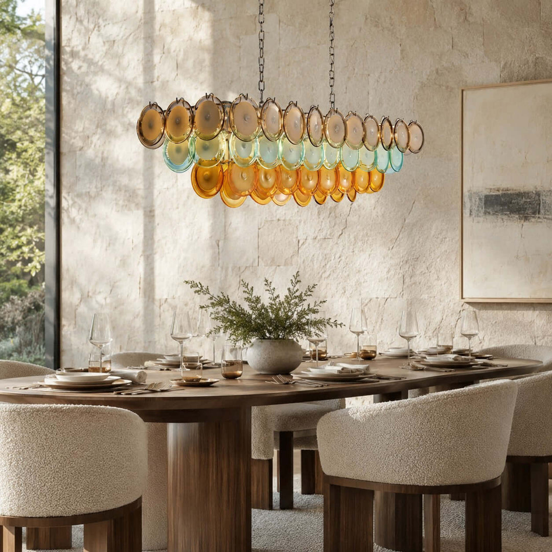 Celora Chandelier with Artistic Glass for Modern Dining Rooms
