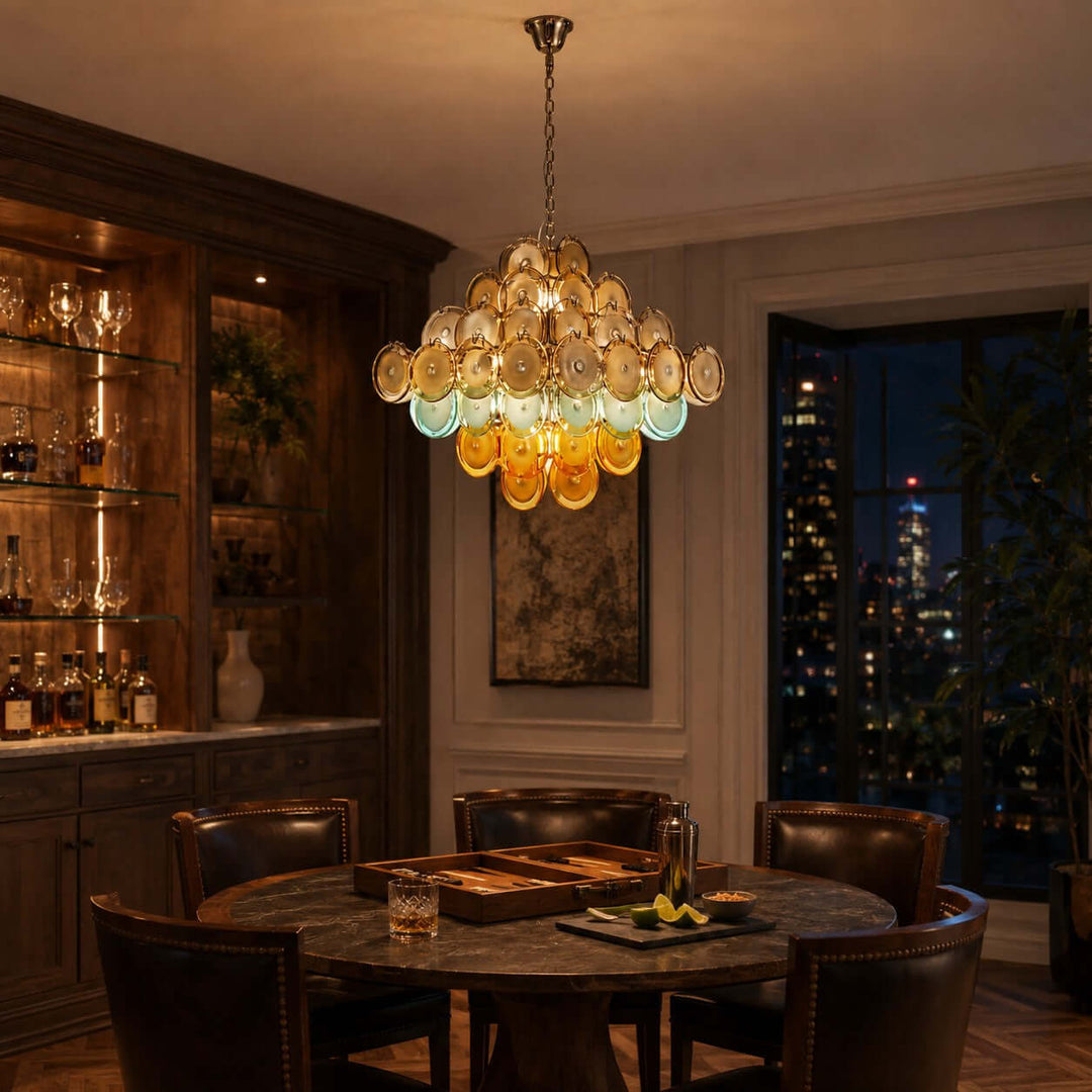 Celora Chandelier with Artistic Glass for Modern Dining Rooms