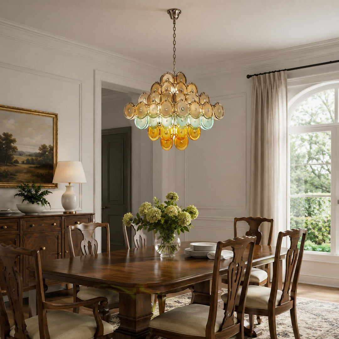Celora Chandelier with Artistic Glass for Modern Dining Rooms