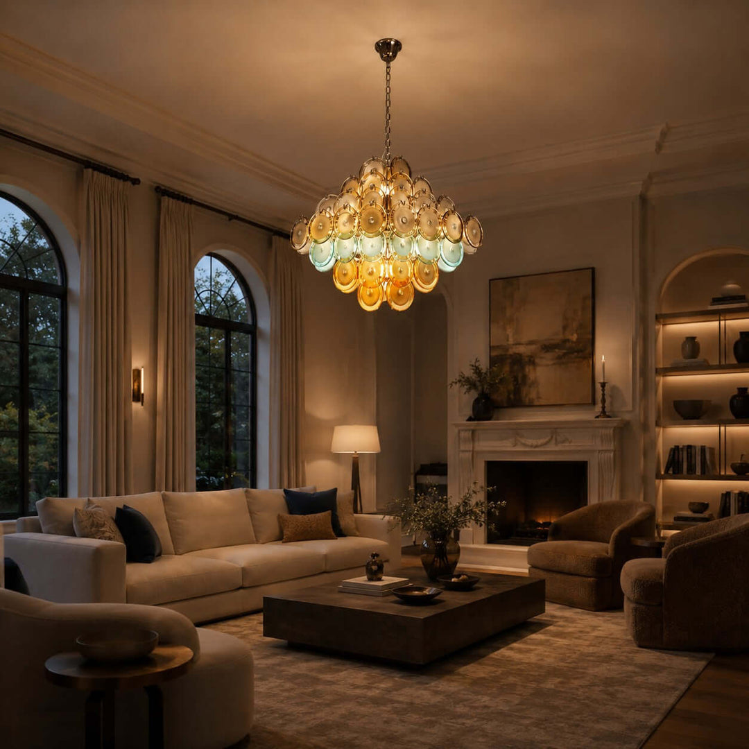 Celora Chandelier with Artistic Glass for Modern Dining Rooms