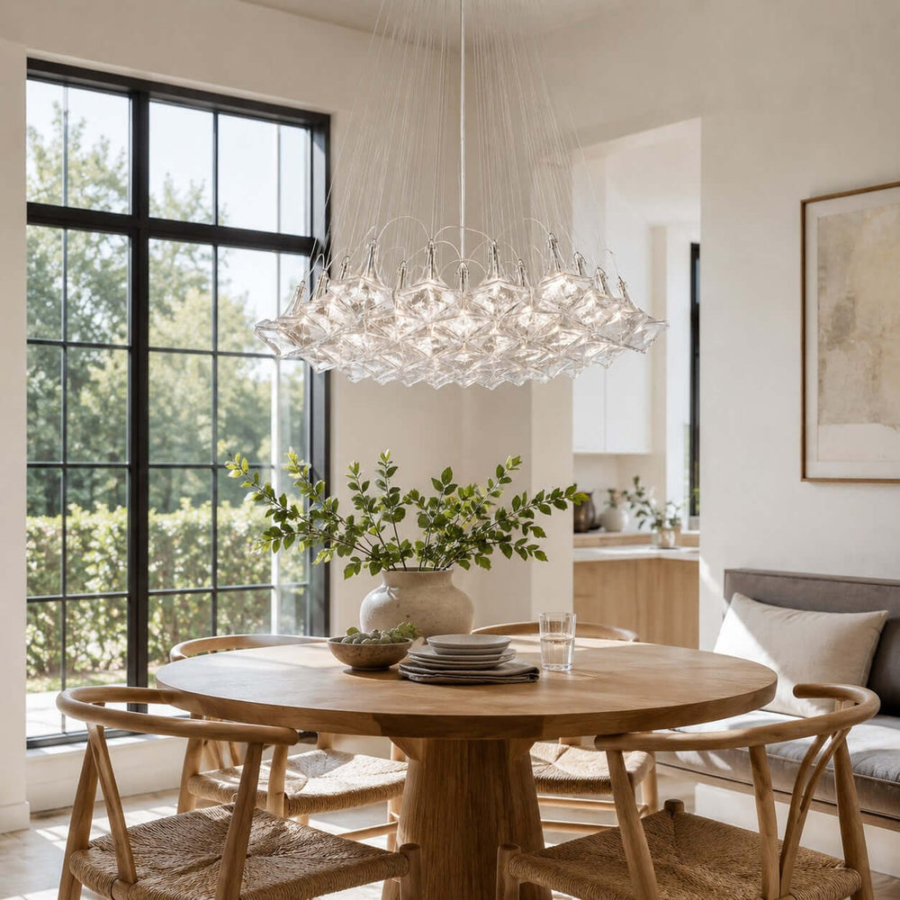 Celvian Chandelier | Geometric Chandelier for Modern Dining Room Decor