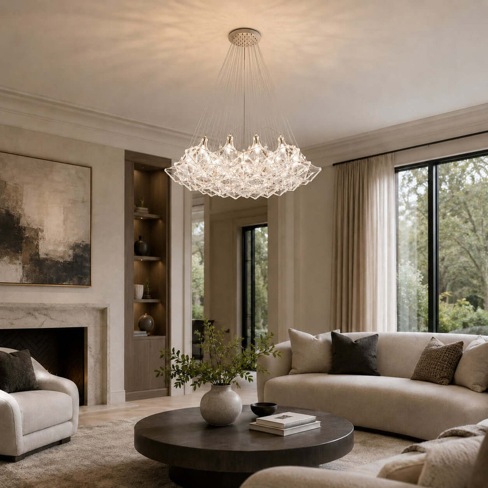 Celvian Chandelier | Geometric Chandelier for Modern Dining Room Decor