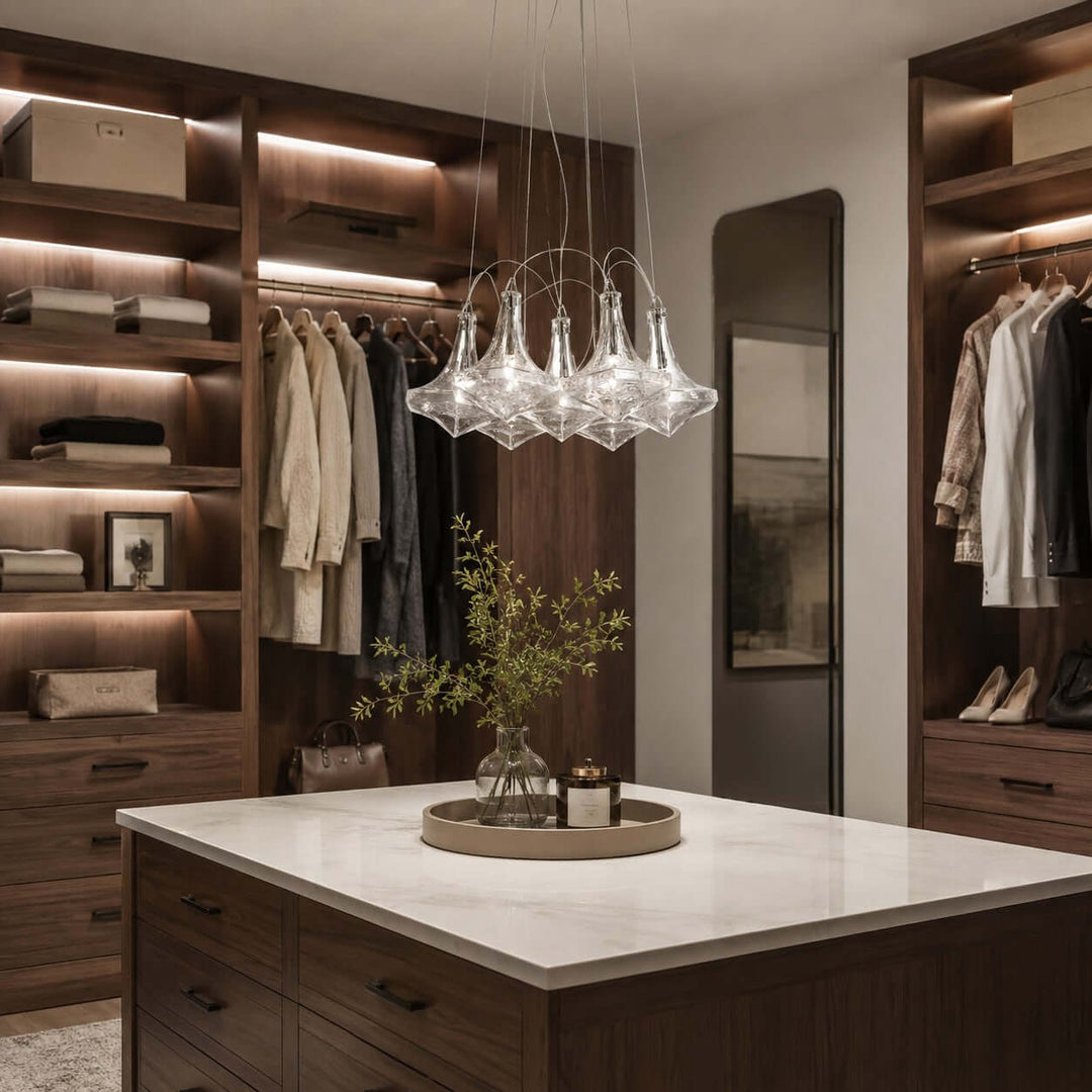 Celvian Chandelier | Geometric Chandelier for Modern Dining Room Decor