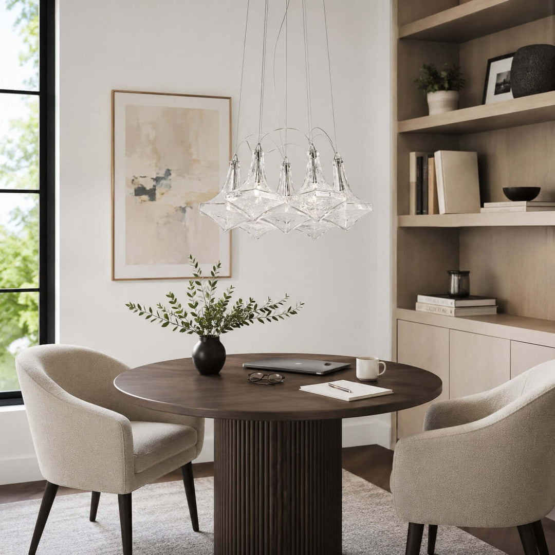 Celvian Chandelier | Geometric Chandelier for Modern Dining Room Decor