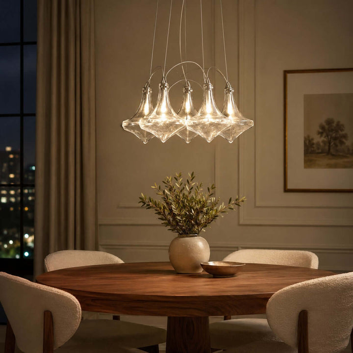 Celvian Chandelier | Geometric Chandelier for Modern Dining Room Decor