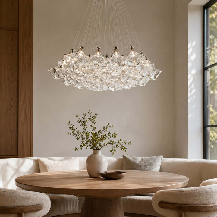 Celvian Chandelier | Geometric Chandelier for Modern Dining Room Decor