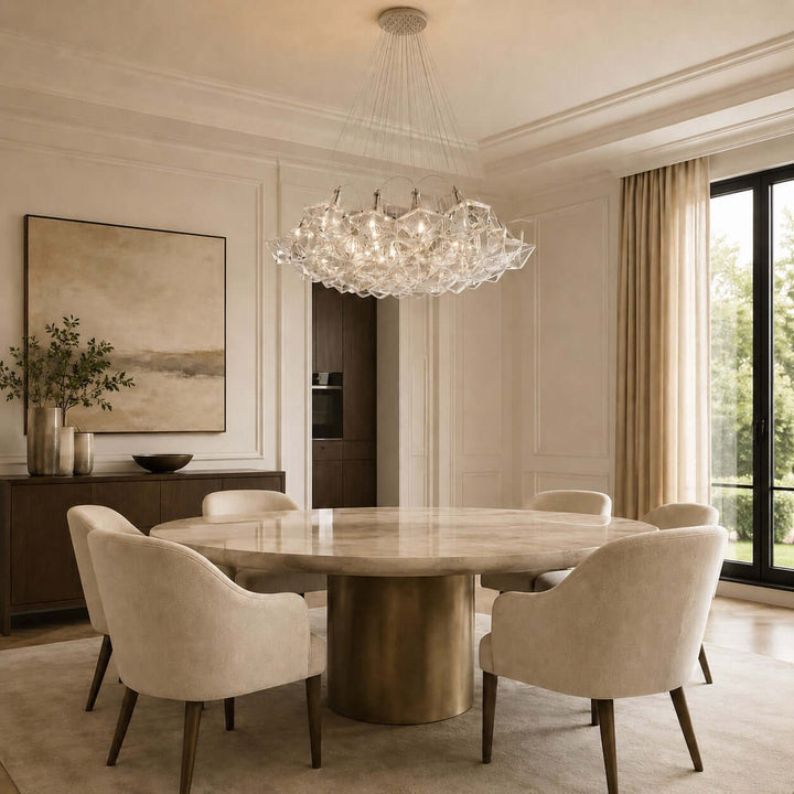 Celvian Chandelier | Geometric Chandelier for Modern Dining Room Decor