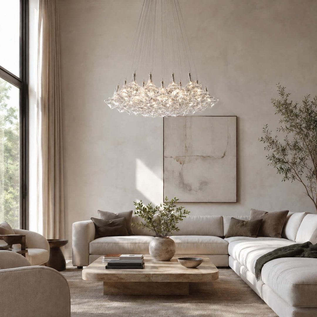 Celvian Chandelier | Geometric Chandelier for Modern Dining Room Decor