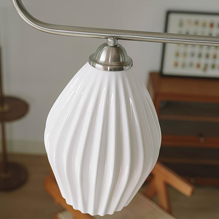 Ceramic Ribbed Linear Pendant Light | Chandelier over Kitchen Island | Vinlighting | Vinlighting