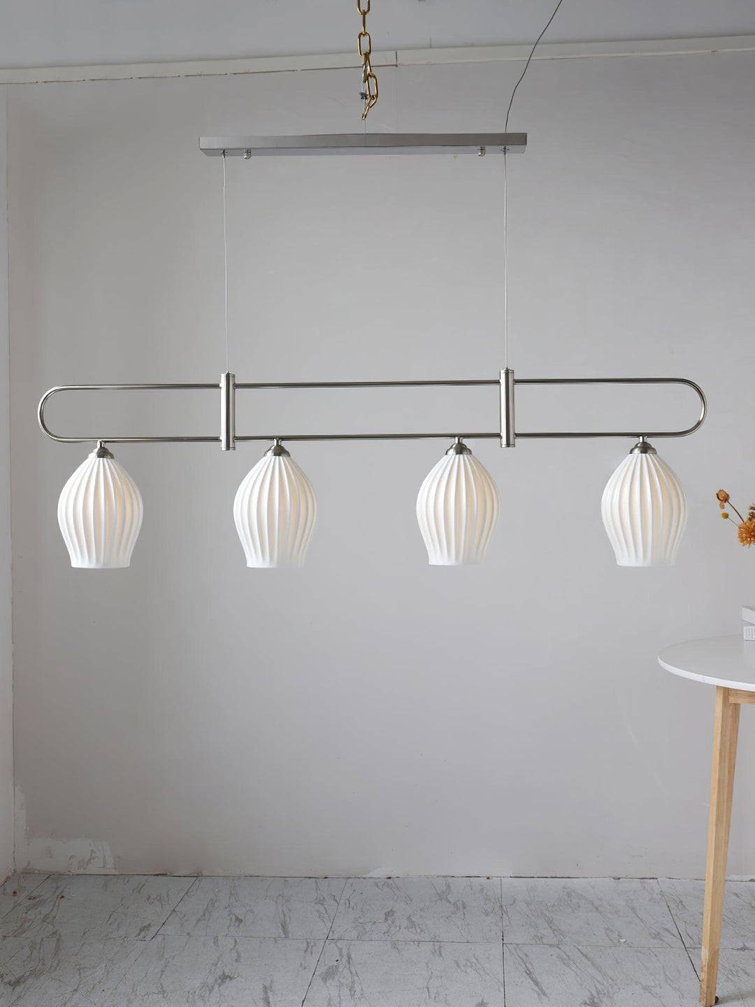 Ceramic Ribbed Linear Pendant Light | Chandelier over Kitchen Island | Vinlighting | Vinlighting