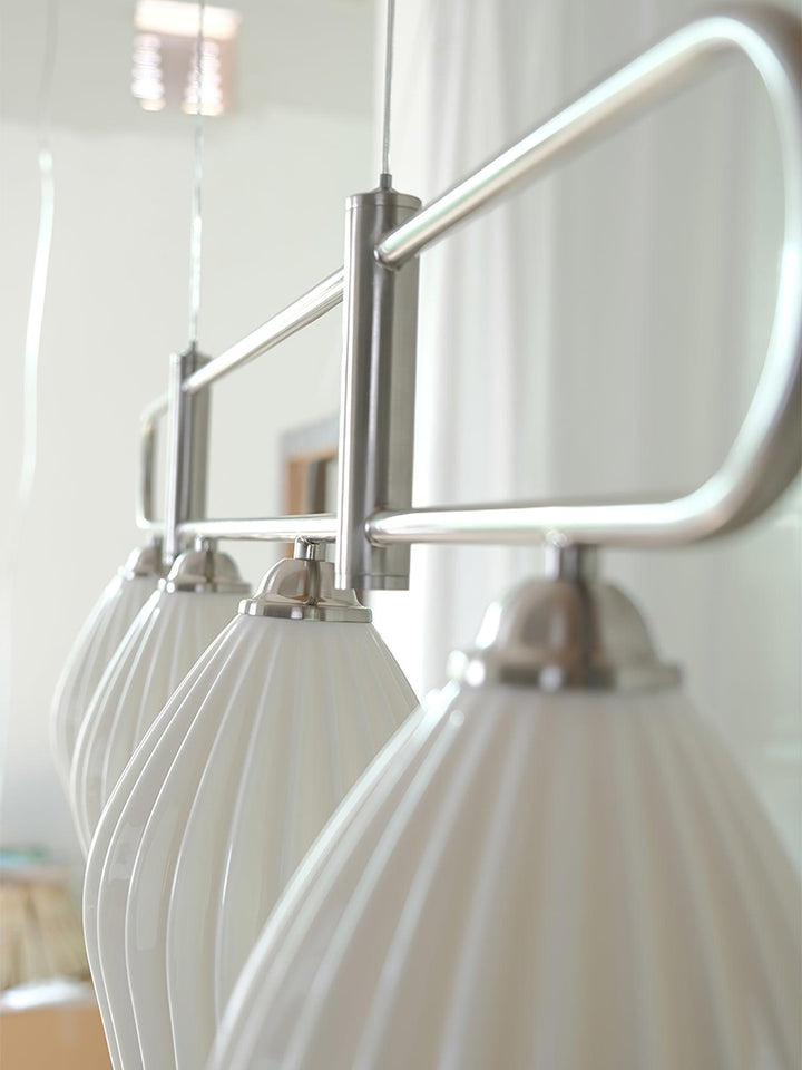 Ceramic Ribbed Linear Pendant Light | Chandelier over Kitchen Island | Vinlighting | Vinlighting