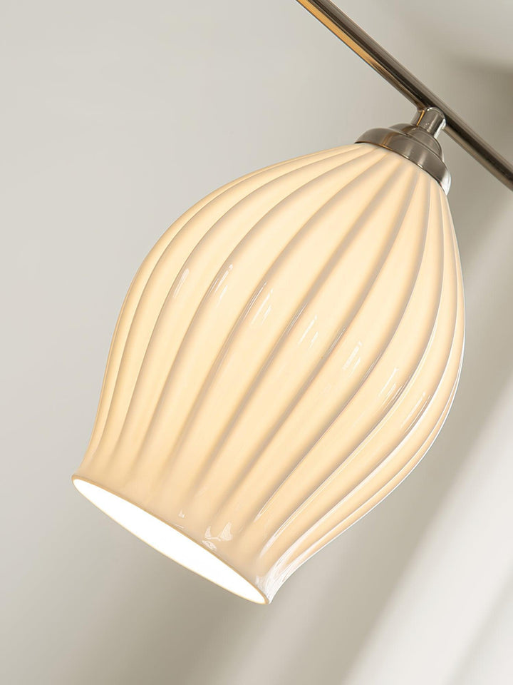 Ceramic Ribbed Linear Pendant Light | Chandelier over Kitchen Island | Vinlighting | Vinlighting