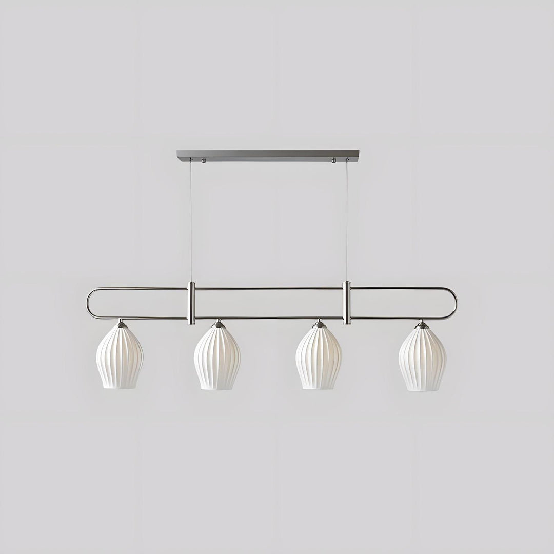 Ceramic Ribbed Linear Pendant Light | Chandelier over Kitchen Island | Vinlighting | Vinlighting