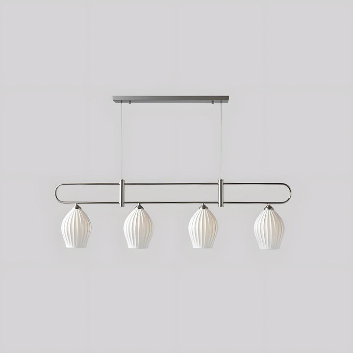 Ceramic Ribbed Linear Pendant Light | Chandelier over Kitchen Island | Vinlighting | Vinlighting