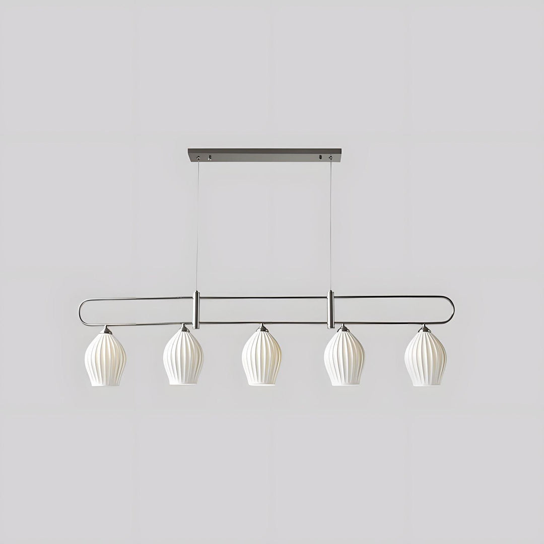 Ceramic Ribbed Linear Pendant Light | Chandelier over Kitchen Island | Vinlighting | Vinlighting
