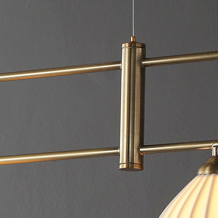 Ceramic Ribbed Linear Pendant Light | Chandelier over Kitchen Island | Vinlighting | Vinlighting