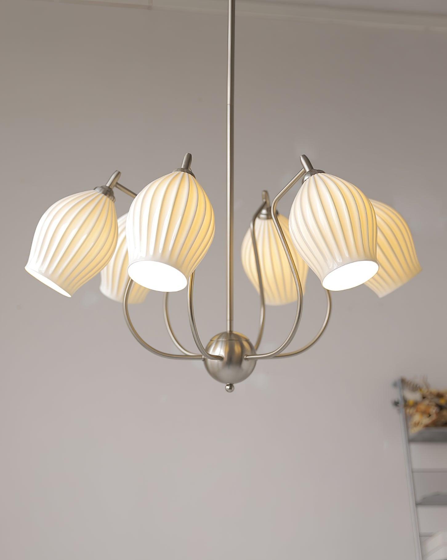 Ceramic Ribbed Chandelier - Vinlighting