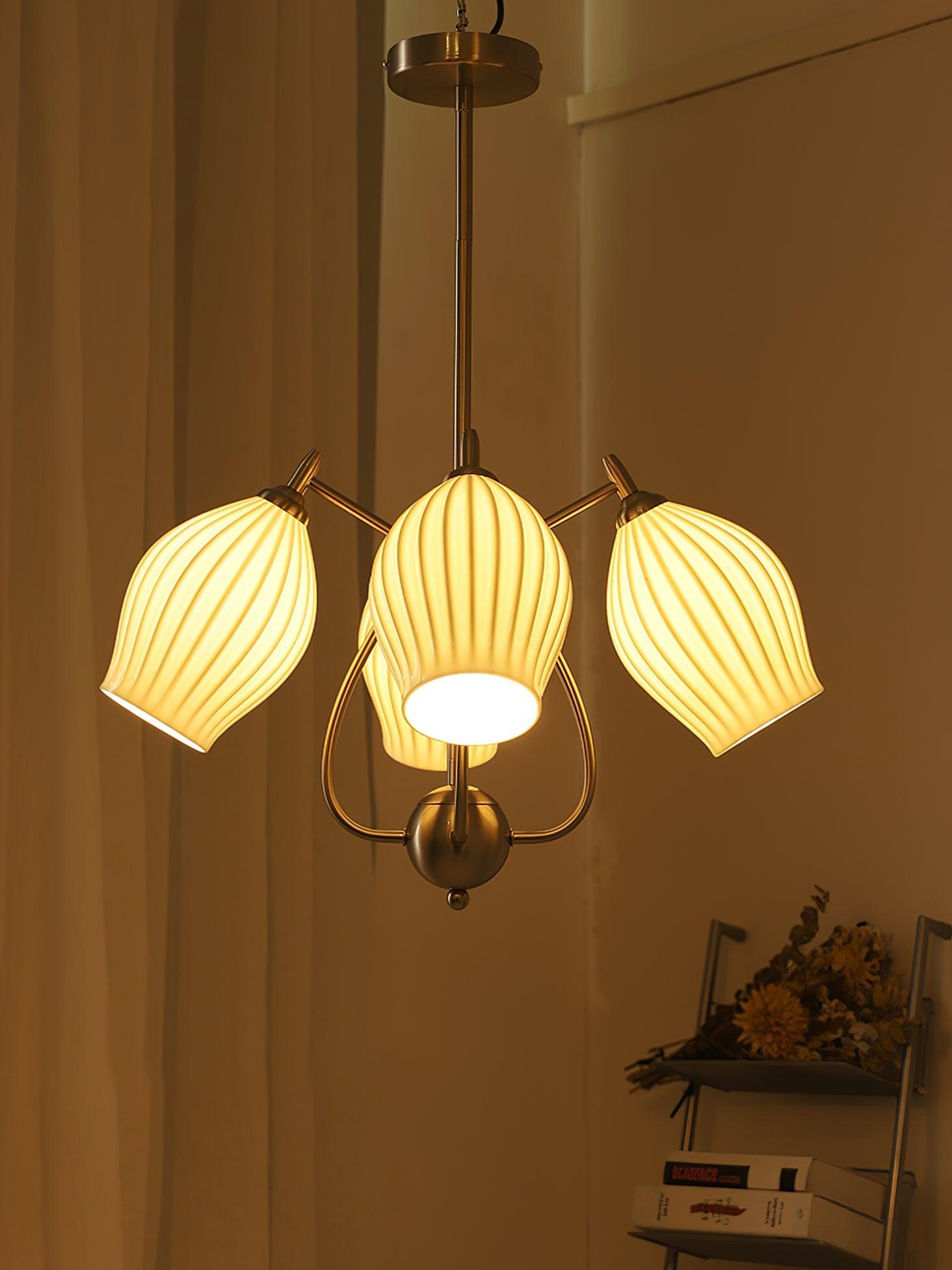 Ceramic Ribbed Chandelier - Vinlighting