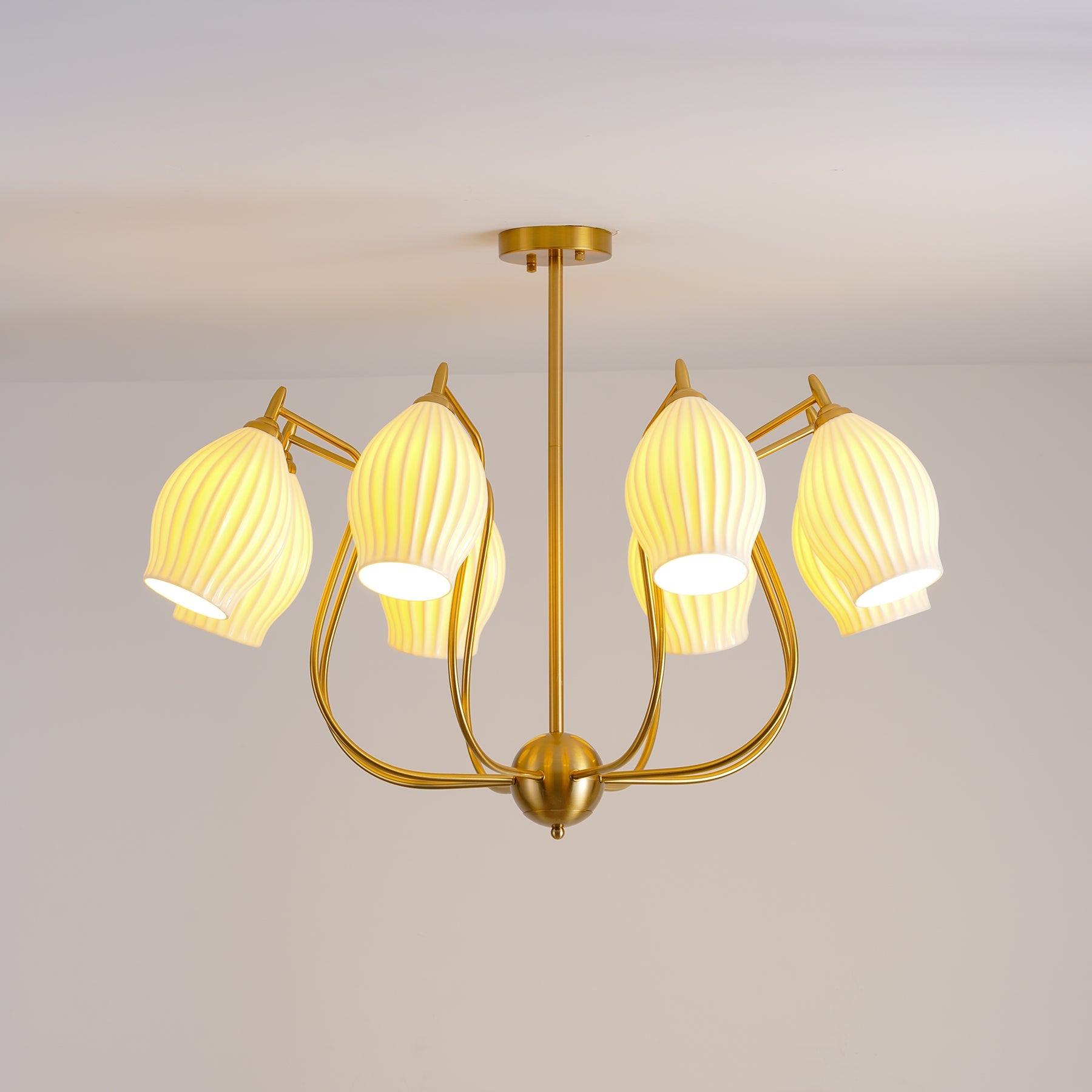 Ceramic Ribbed Chandelier - Vinlighting