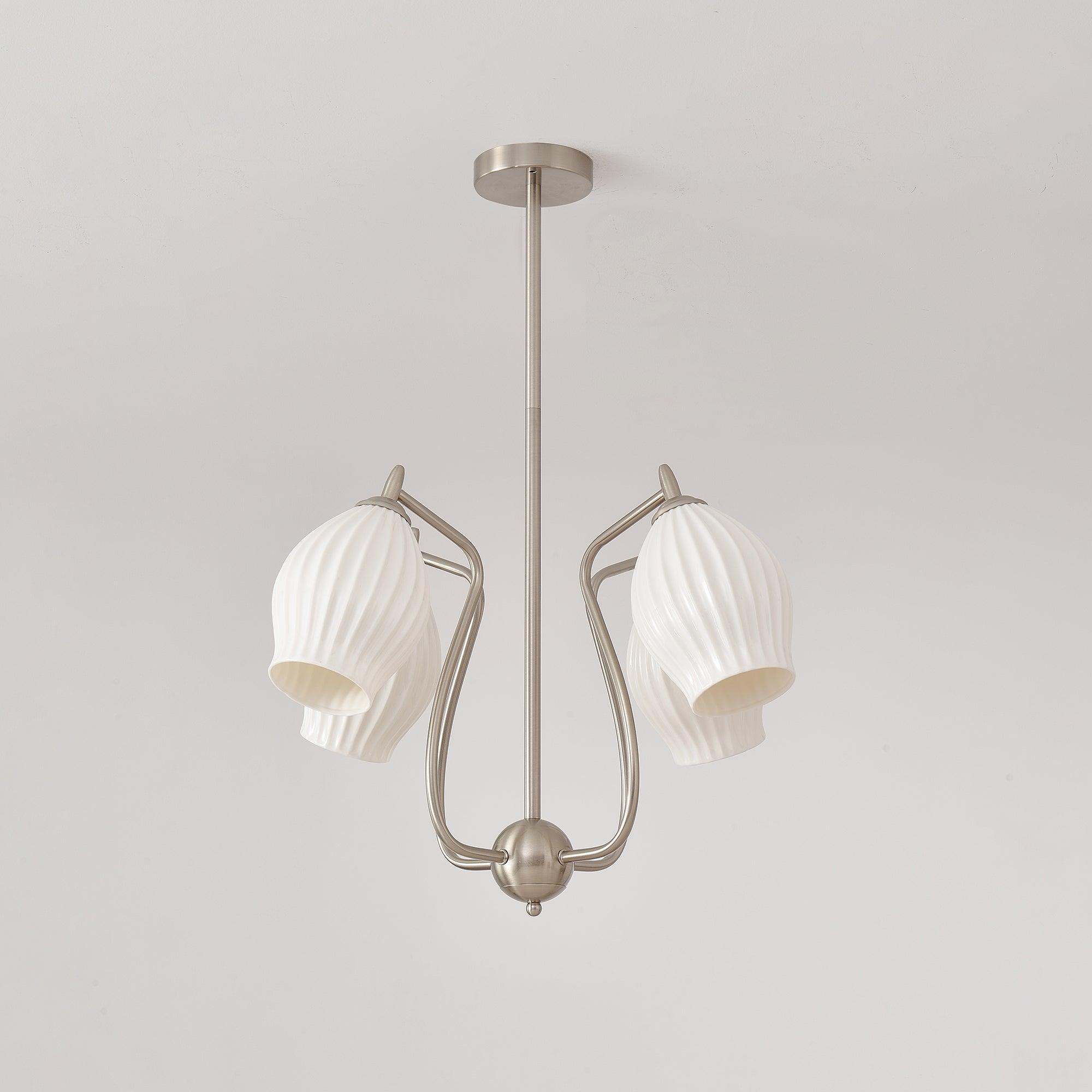 Ceramic Ribbed Chandelier - Vinlighting