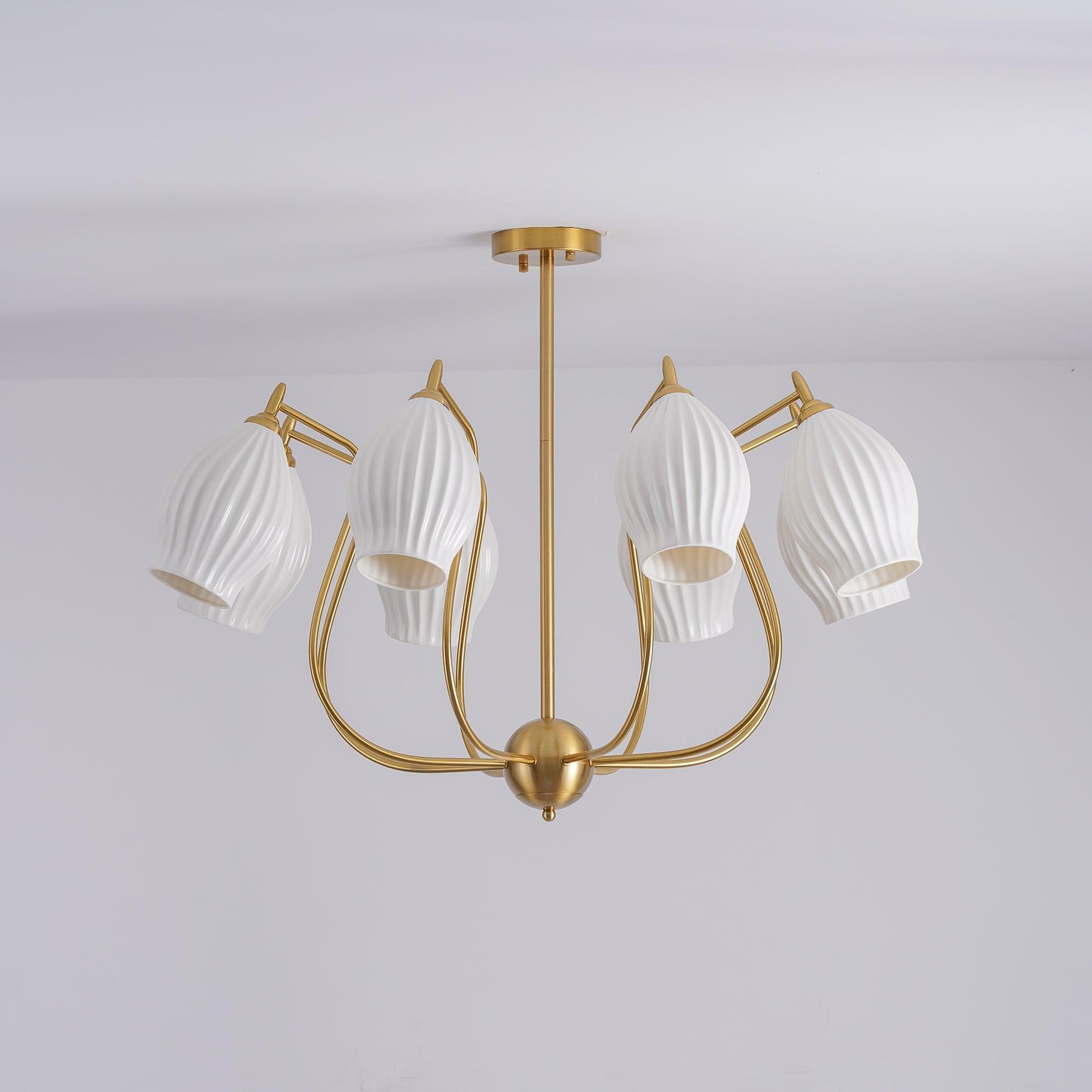 Ceramic Ribbed Chandelier - Vinlighting