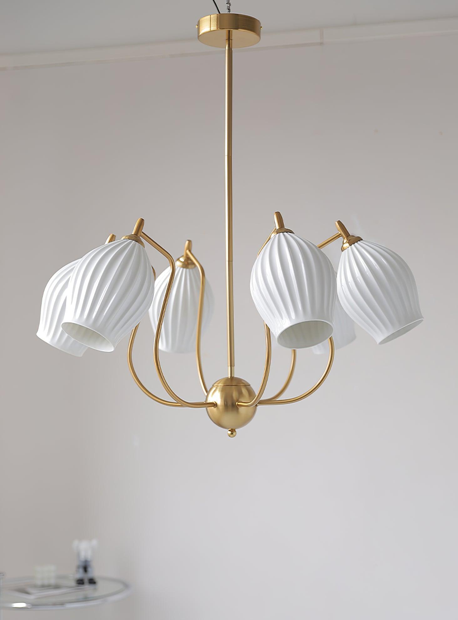 Ceramic Ribbed Chandelier - Vinlighting