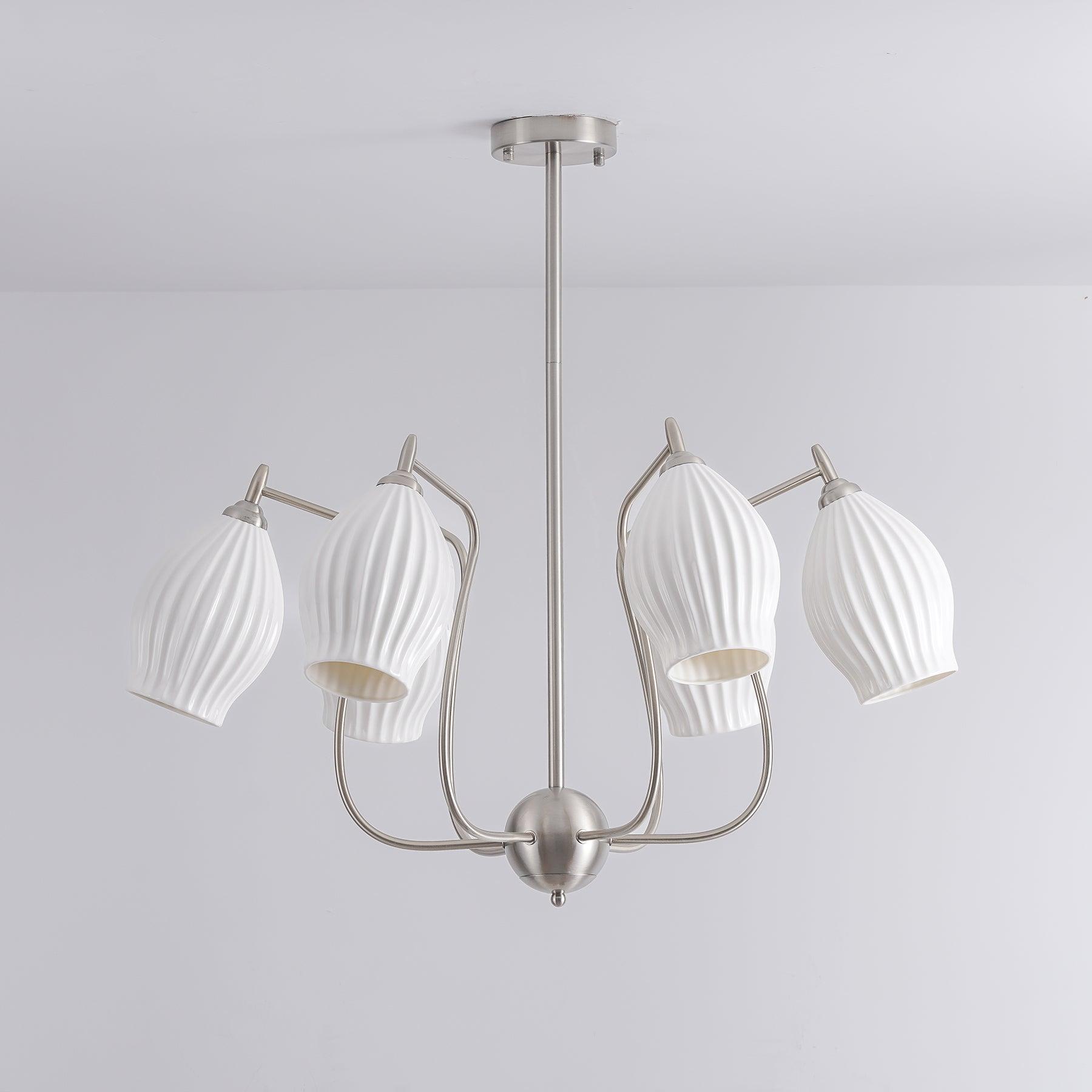 Ceramic Ribbed Chandelier - Vinlighting