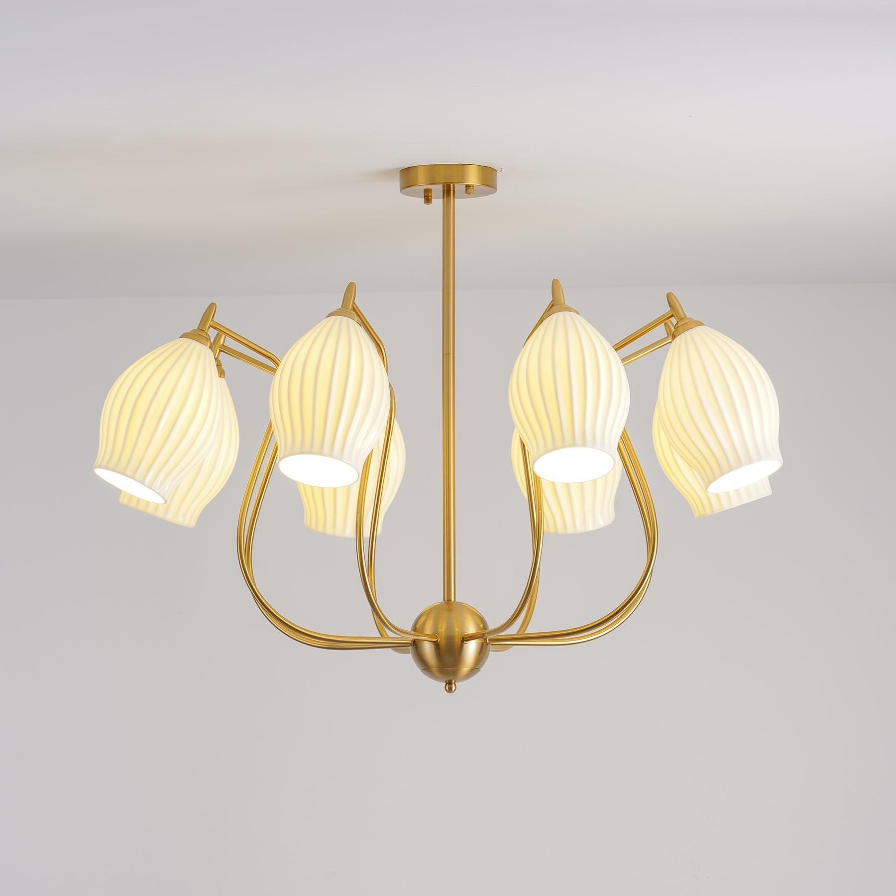 Ceramic Ribbed Chandelier - Vinlighting