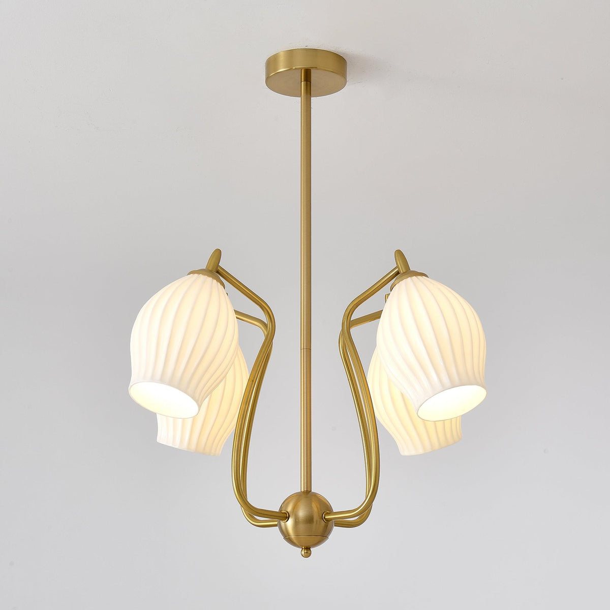 Ceramic Ribbed Chandelier - Vinlighting