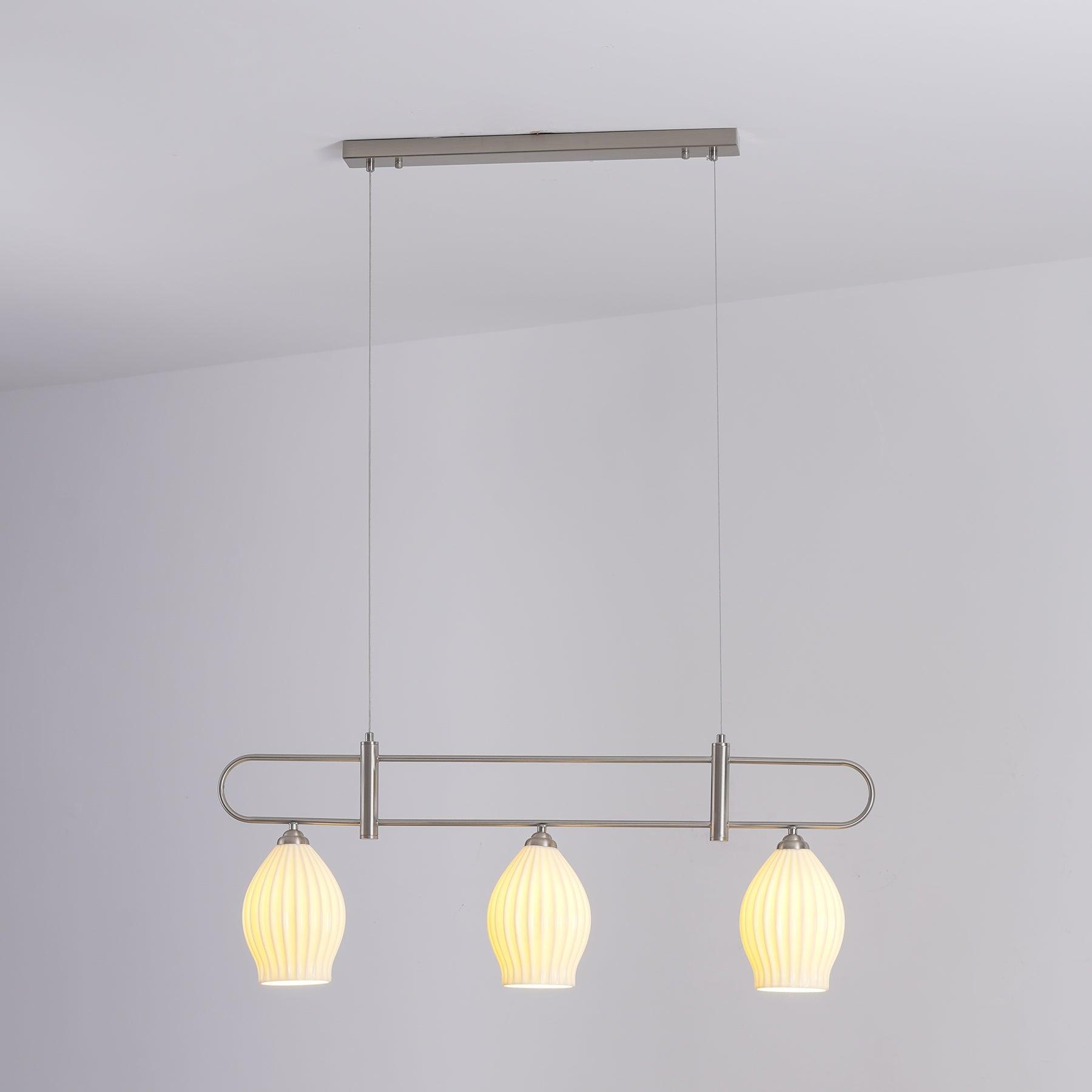 Ceramic Ribbed Linear Pendant Light - Vinlighting