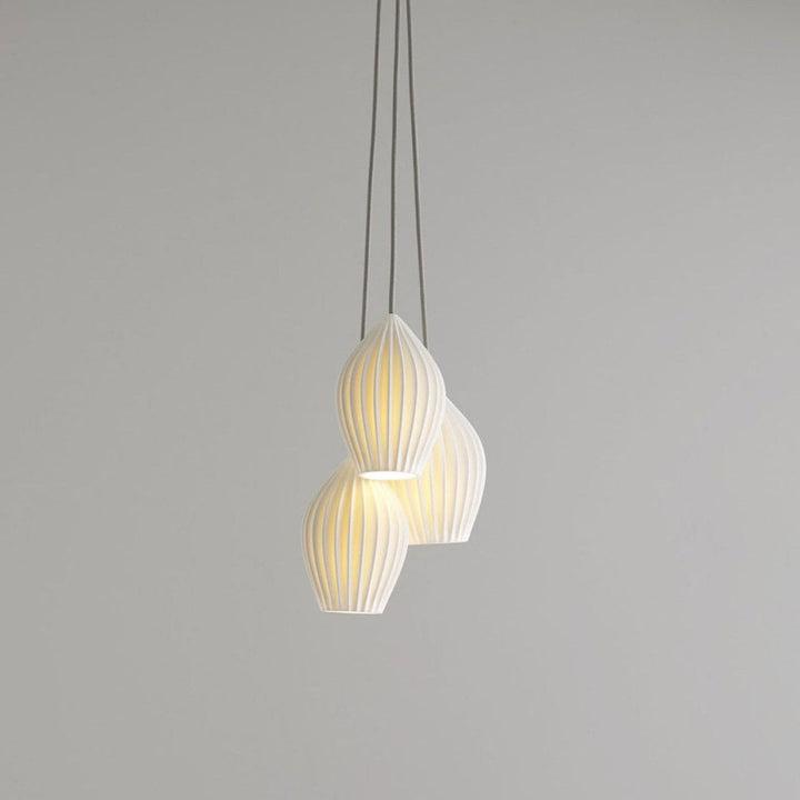 Ceramic Ribbed Pendant light