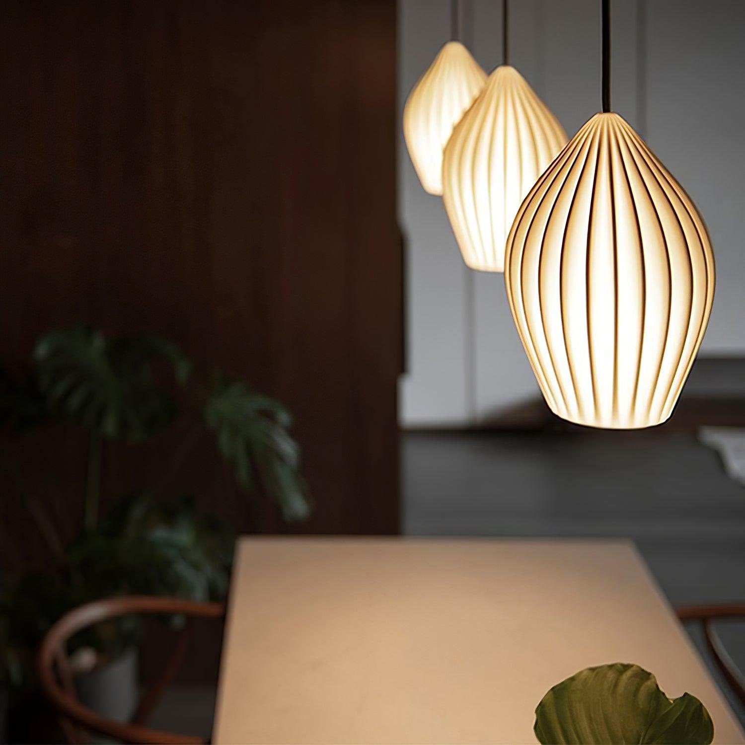 Ceramic Ribbed Pendant light - Vinlighting