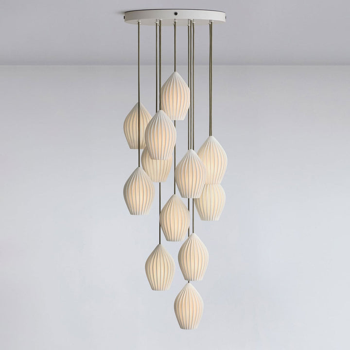 Ceramic Ribbed Pendant light