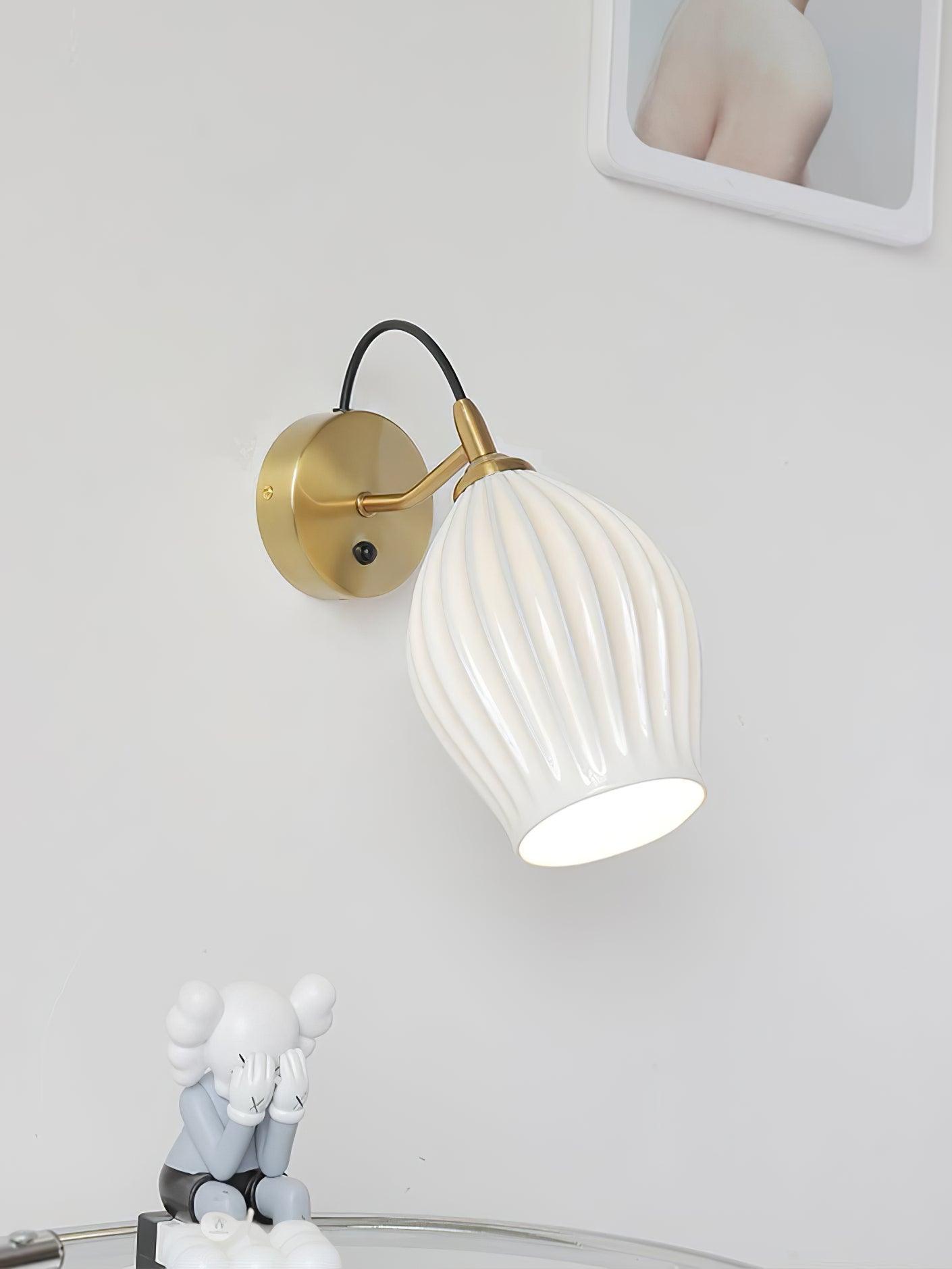 Ceramic Ribbed Wall Light - Vinlighting