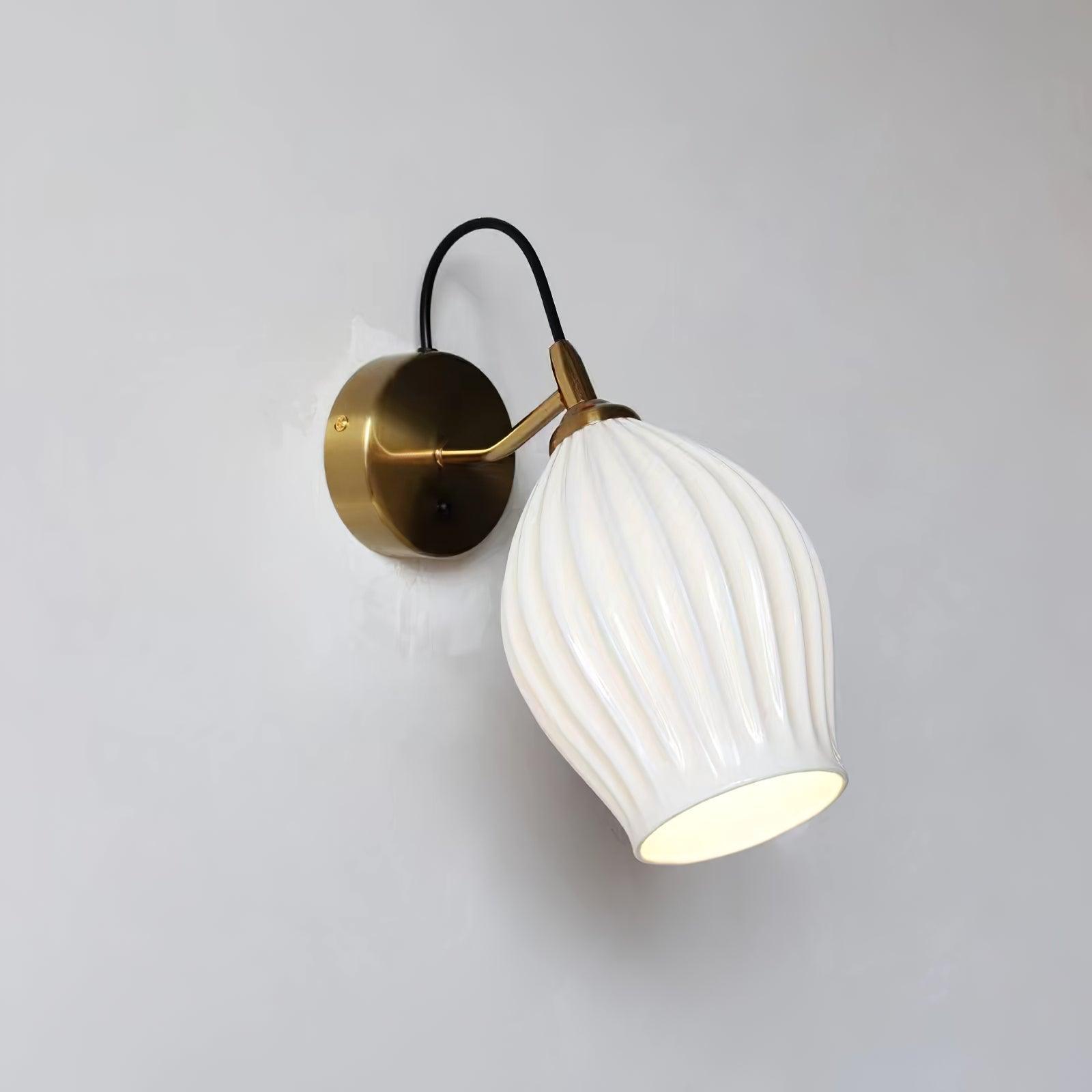 Ceramic Ribbed Wall Light - Vinlighting