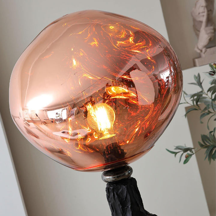 Charcoal Lava Floor Lamp | Illuminated Glass & Mirror Effect | Vinlighting | Vinlighting